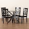 Baxton Studio Miela Modern and Contemporary Dark Brown Finished Wood 5-Piece Dining Set 179-11385-10892-Zoro - alternate 4